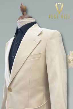 Cream Suit - Patch Pocket