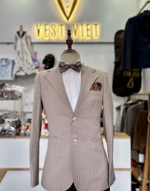 Vest Nâu Tây Kẻ Sọc