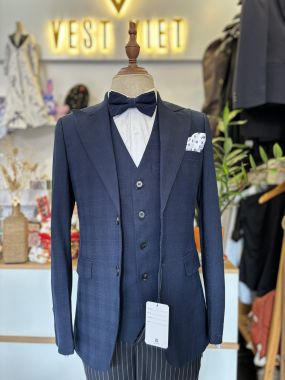 Vest Nam Xanh Navy Caro